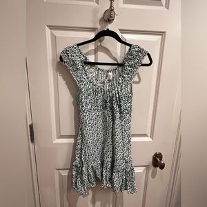 Princess Polly green and white Floral Sleeveless Dress